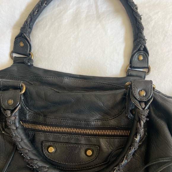 Balenciaga Black Leather Motorcycle city bag with Brass Accent - Picture 3 of 11